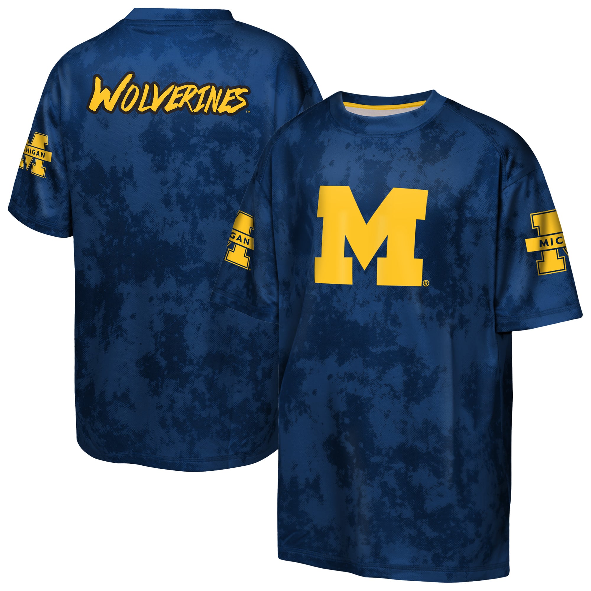 T-shirt sublimé Outerstuff bleu marine Michigan Wolverines Off-Side pour jeunes