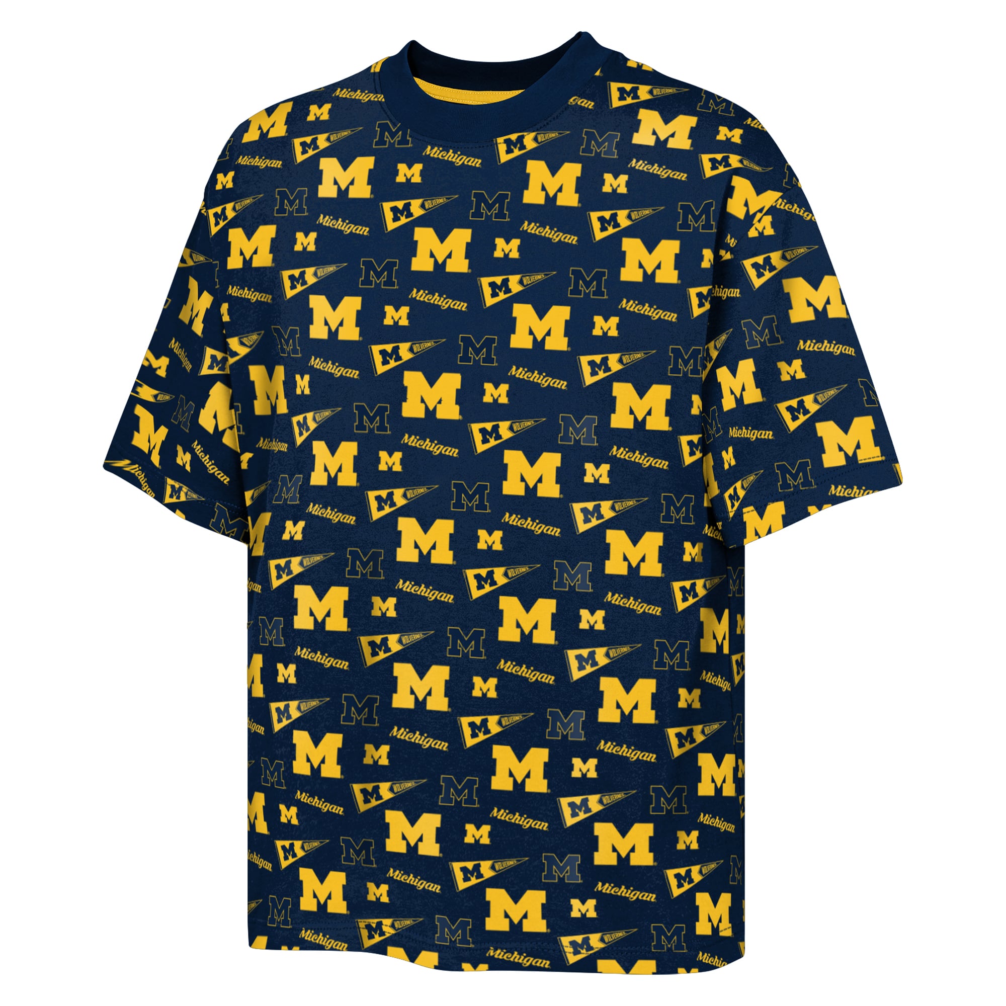 T-shirt imprimé intégral Outerstuff Navy Michigan Wolverines pour jeunes