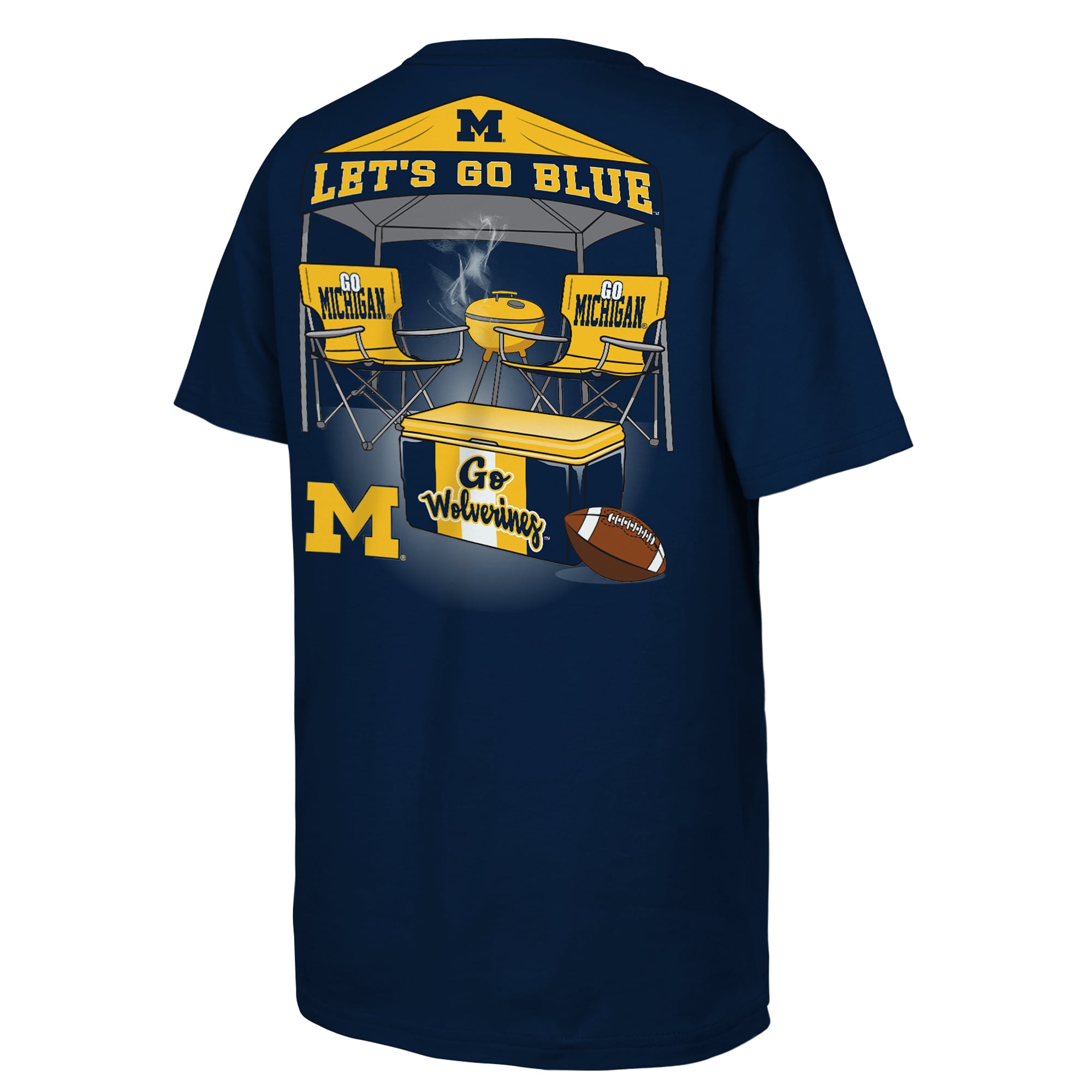 T-shirt Outerstuff bleu marine pour jeunes, motif supporter des Wolverines du Michigan.