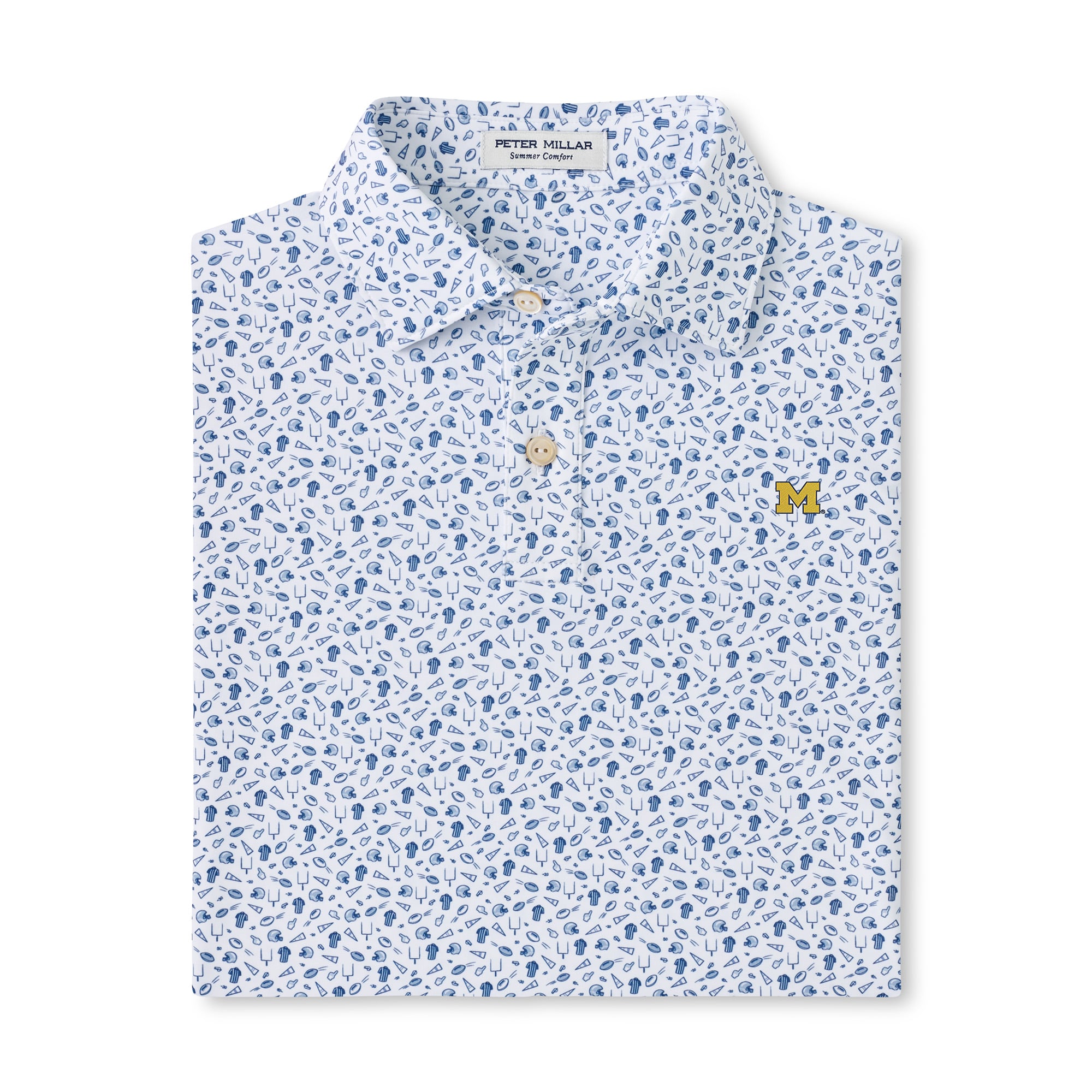 Polo de performance Peter Millar Blue Michigan Wolverines pour jeunes