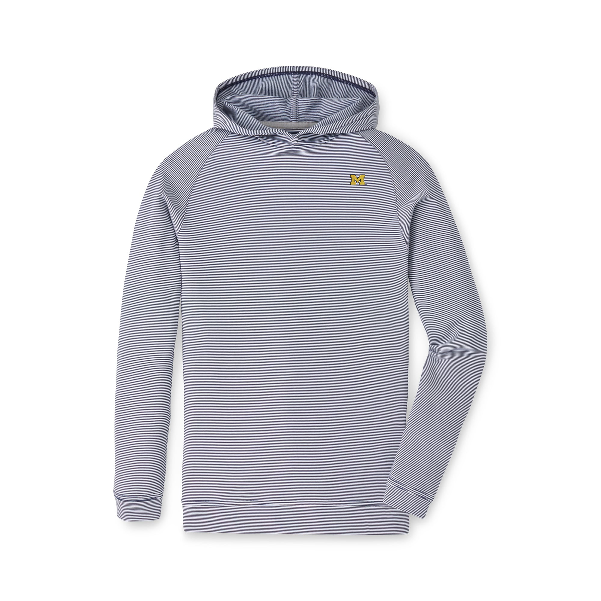 Sweat à capuche Peter Millar pour enfant, bleu marine, Michigan Wolverines, rayures Pine Sugar.