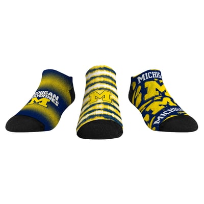  Michigan Wolverines Rock Em Youth Make Some Noise Three-Pack Low-Cut Socks Set - Blue