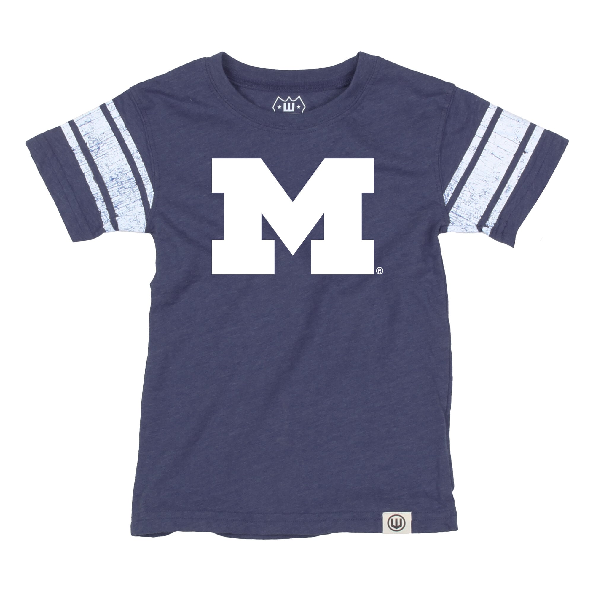 Youth Wes & Willy Navy Michigan Wolverines Football Jersey T-Shirt