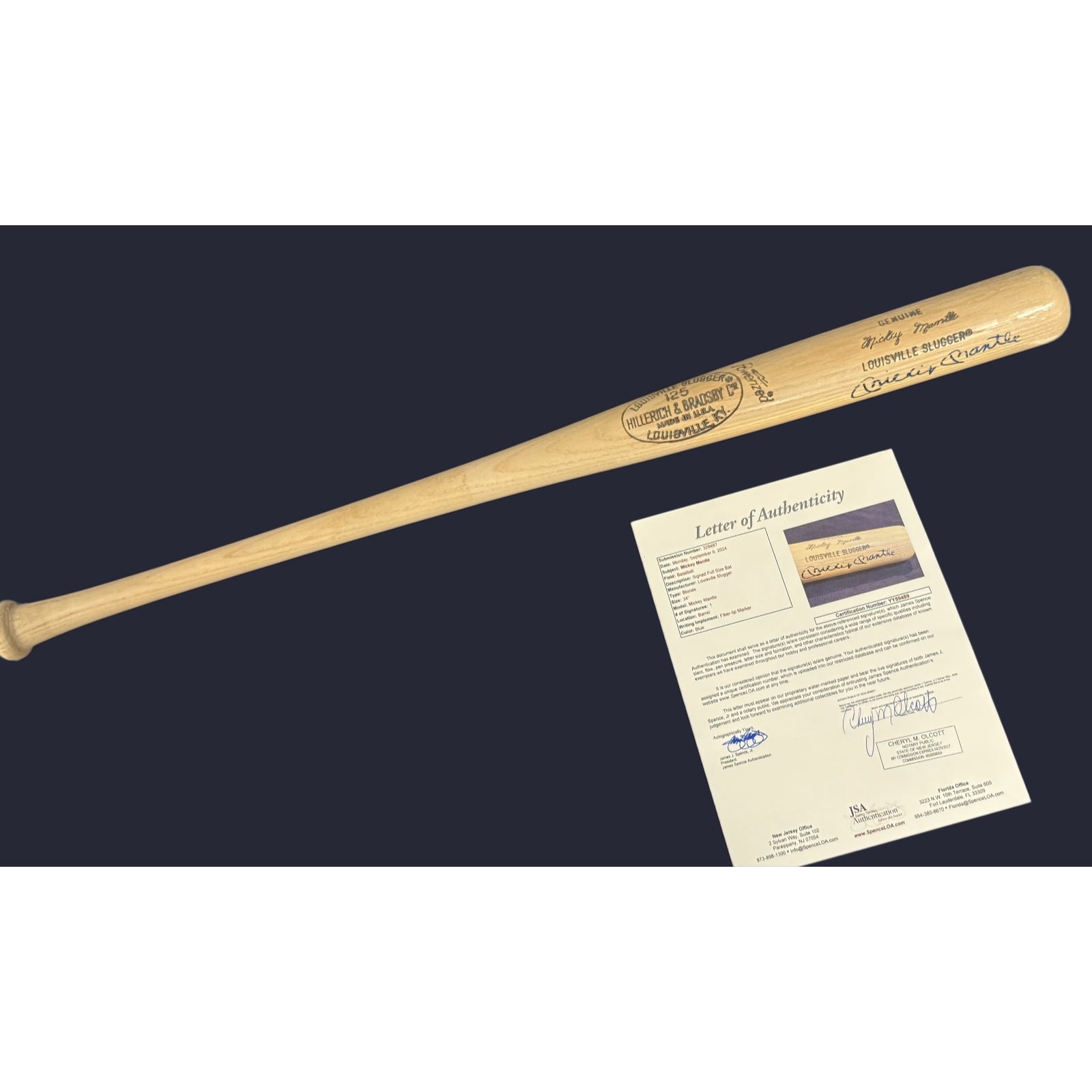 Mickey Mantle Signed Autographed Louisville Slugger Bat NY Yankees ...