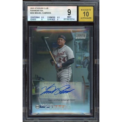 Miguel Cabrera Autographed Autographed Cards, Signed Miguel 