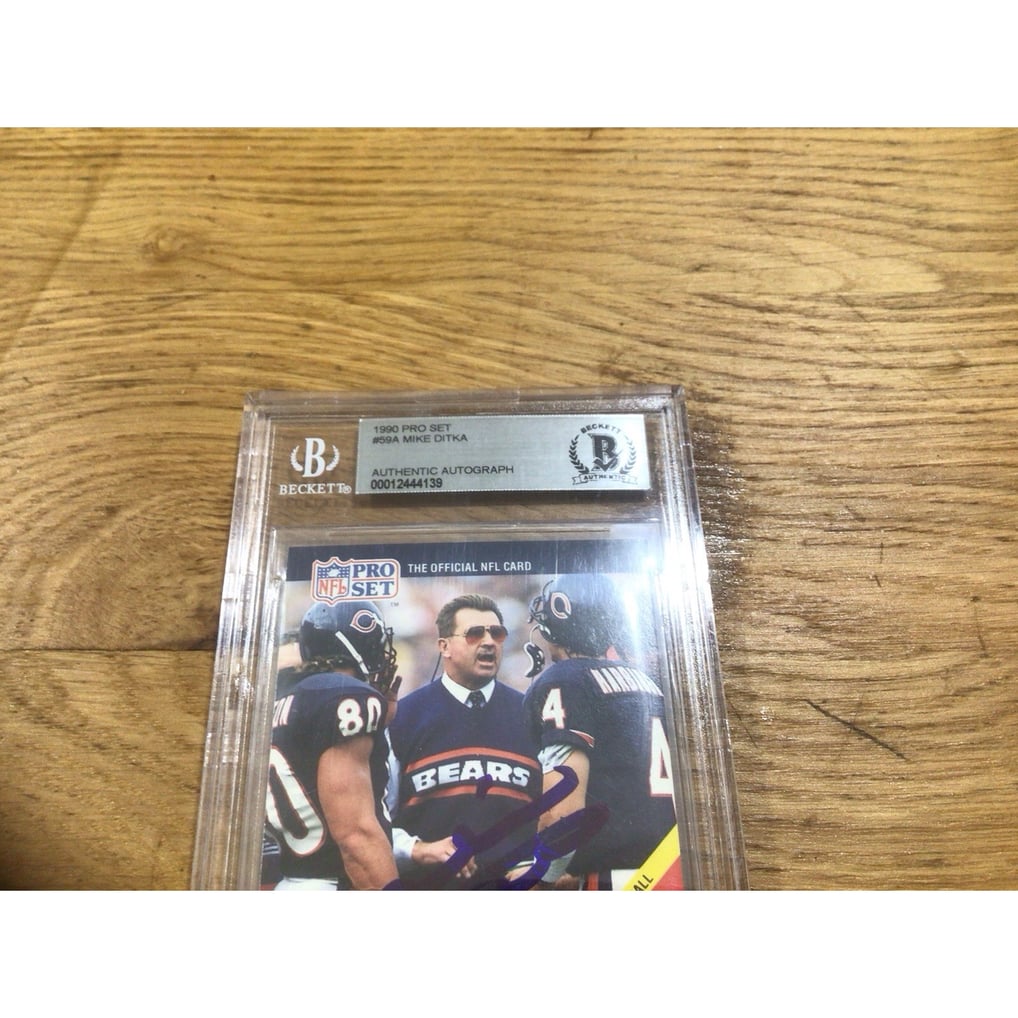 Mike Ditka Signed 1990 Pro Set Card #59 Chicago Bears Beckett COA ...