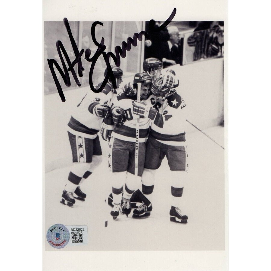 Photo Autographiée Mike Eruzione - Team USA 1980 Miracle On Ice - 8x10, Certifiée PSA DNA