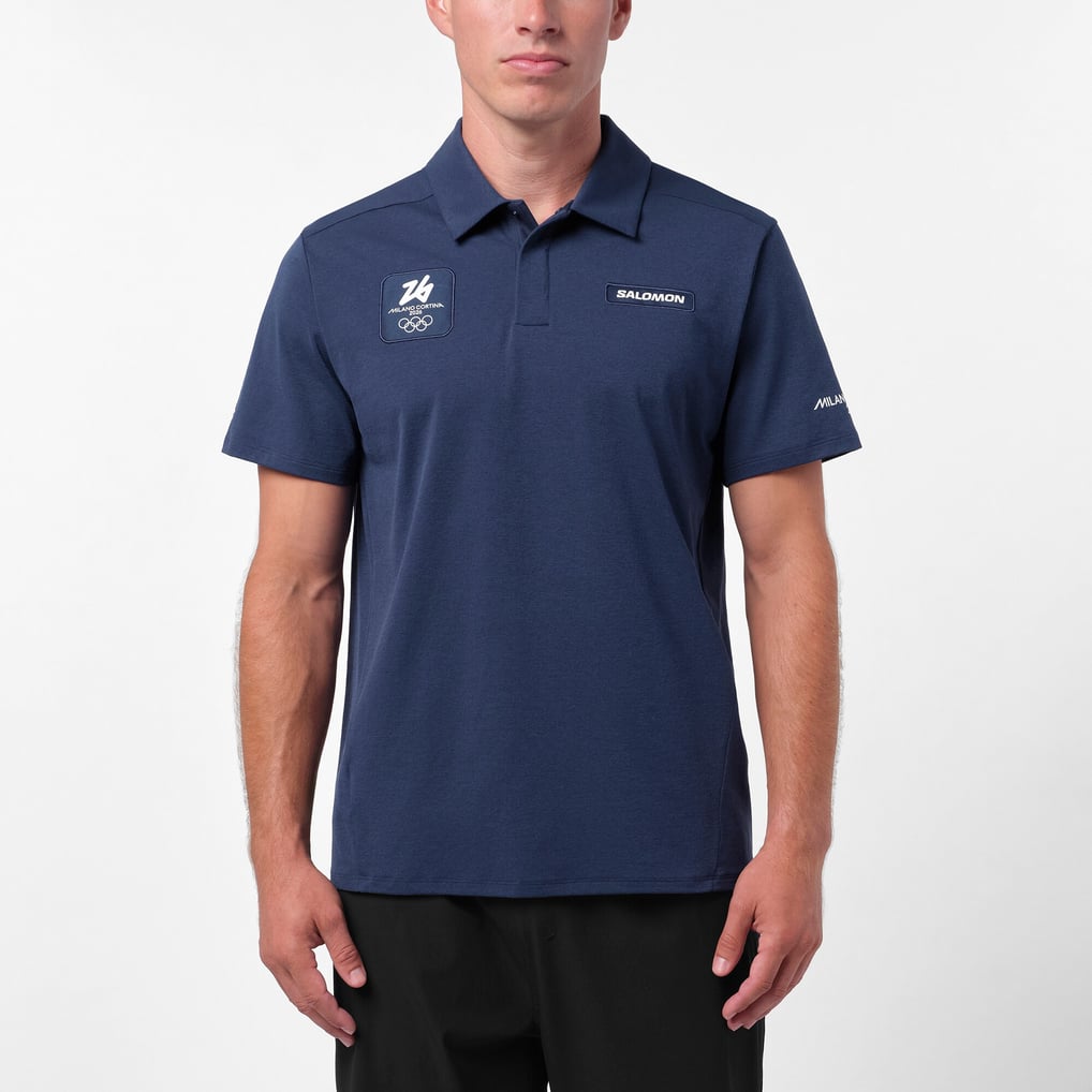 Milano Cortina 2026 Olympics Salomon Trackline Polo - Navy