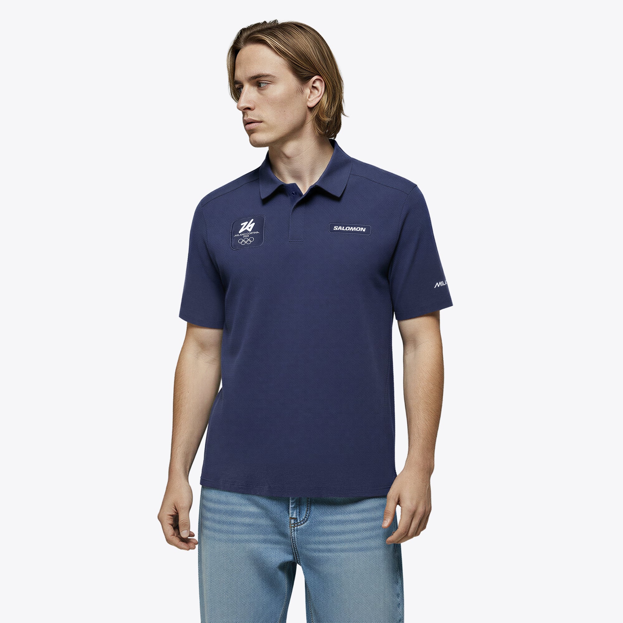 Milano Cortina 2026 Olympics Salomon Trackline Polo - Navy