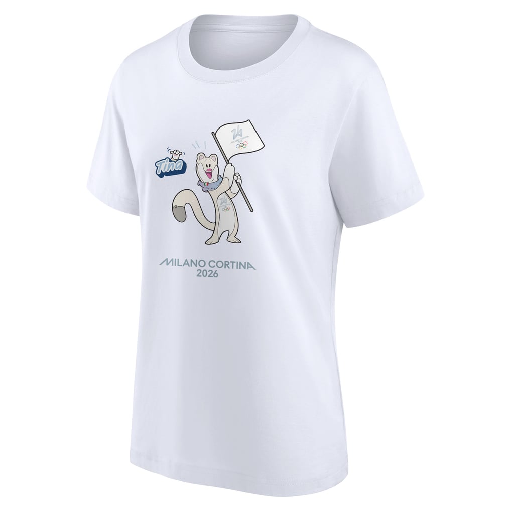 Milano Cortina 2026 Olympics Tina Mascot Graphic T-Shirt - White 
