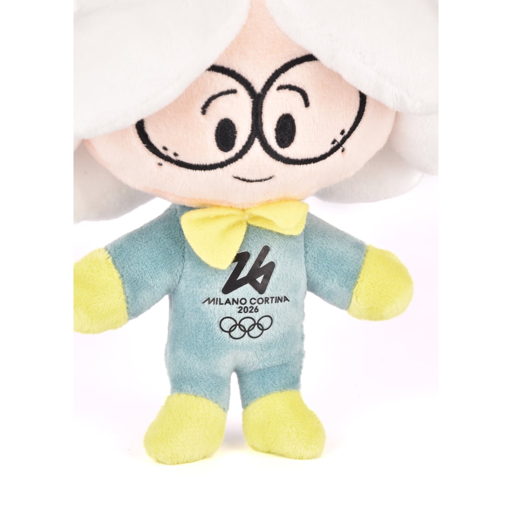 ミラノ・コルティナ2026オリンピック フロー メガネぬいぐるみ - 20cm