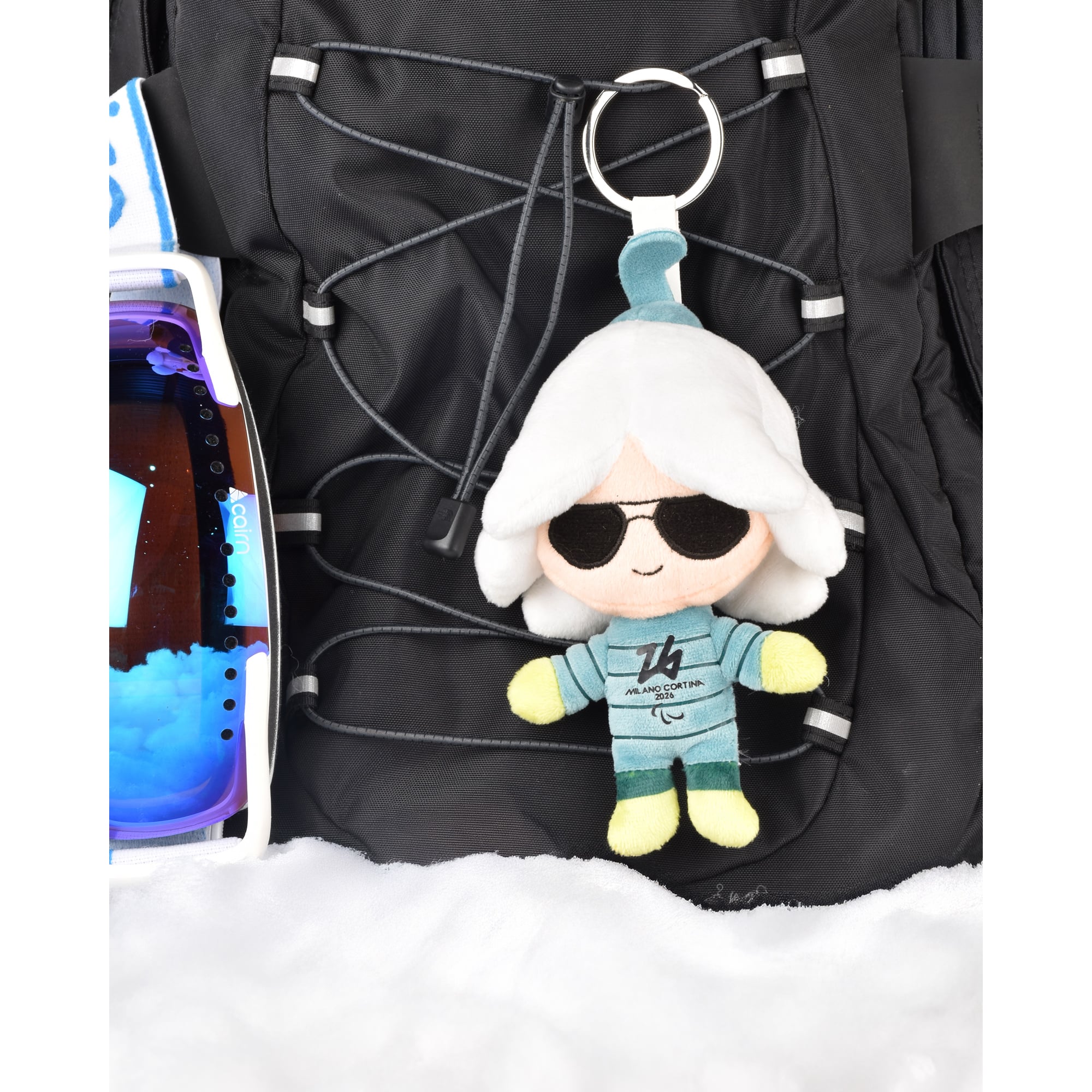 ミラノ・コルティナ2026オリンピック フロー メガネ キーホルダー - 14cm