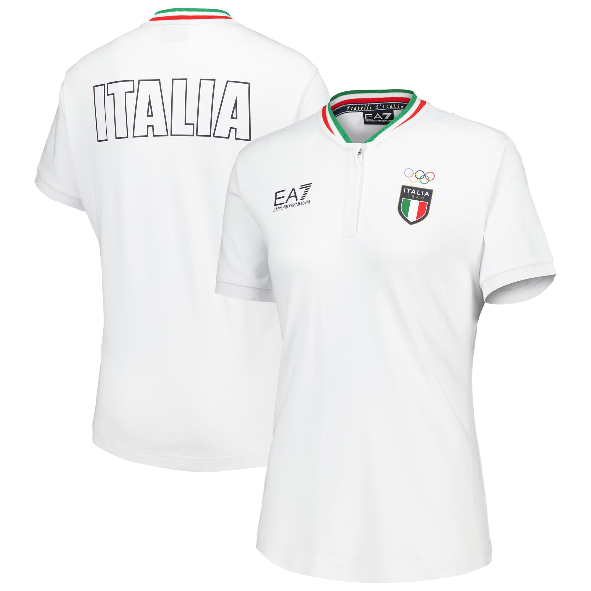 Team Italy EA7 Emporio Armani Polo - White - Womens