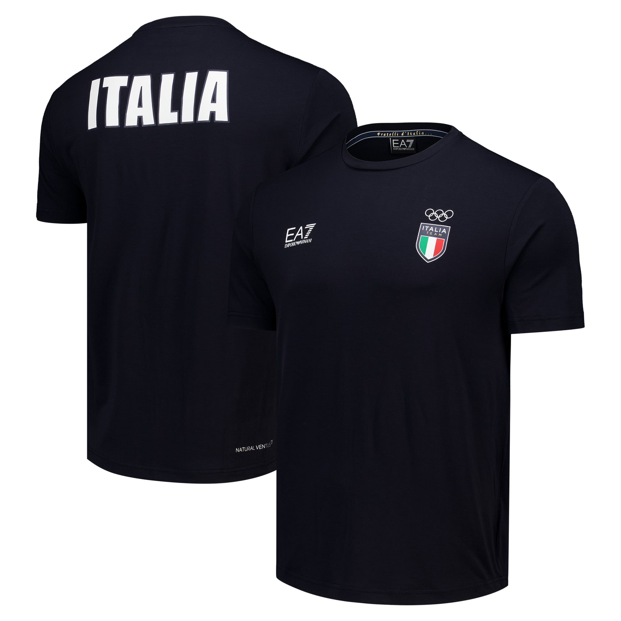 チームイタリア EA7 エンポリオ アルマーニ Tシャツ - ネイビー