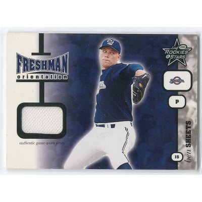 2001 Leaf Rookies and Stars Freshman Orientation #FO6 Ben Sheets Jsy