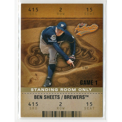 2003 Fleer Authentix Standing Room Only #43 Ben Sheets