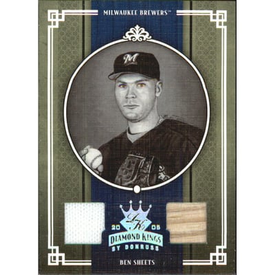 2005 Diamond Kings Materials Silver B/W #124 Ben Sheets Bat-Jsy/100