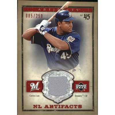 2006 Artifacts AL/NL Artifacts Red #LEN Carlos Lee Jsy/250