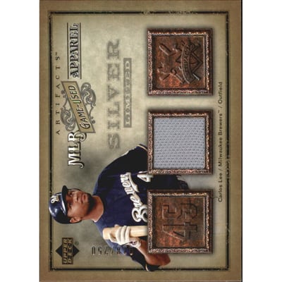 2006 Artifacts MLB Game-Used Apparel Silver Limited #LE Carlos Lee Jsy/250