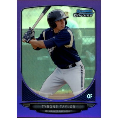 2013 Bowman Chrome Prospects Purple Refractors #BCP158 Tyrone Taylor