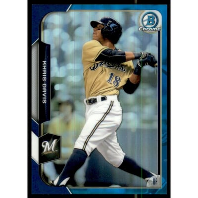 2015 Bowman Chrome Blue Refractors #9 Khris Davis