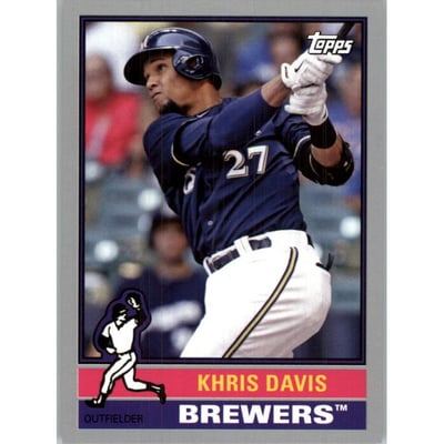 2015 Topps Archives Silver #142 Khris Davis UER/Carlos Gomez pictured