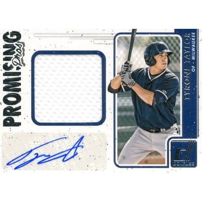 2017 Donruss Promising Pros Materials Signatures #PPMSTT Tyrone Taylor