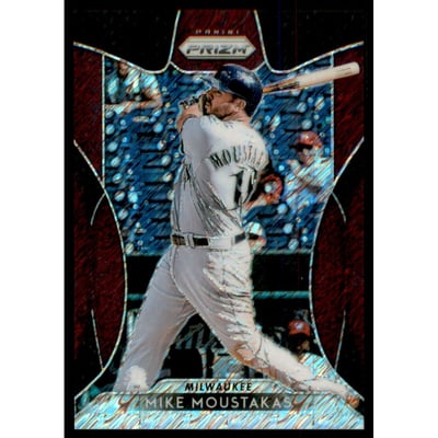 2019 Panini Prizm Prizms Burgandy Shimmer #124 Mike Moustakas