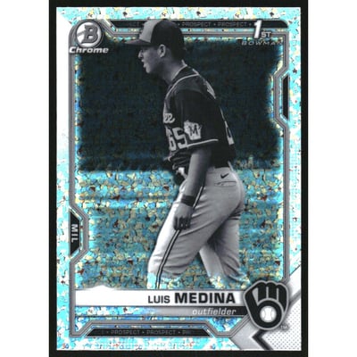 2021 Bowman Chrome Prospects Black and White Mini-Diamond Refractors #BCP202 Luis Medina