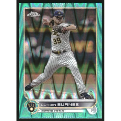 2022 Topps Chrome Sonic Aqua RayWave Refractors #167 Corbin Burnes