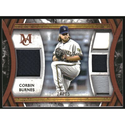 2022 Topps Museum Collection Primary Pieces Quad Relics Copper #SPPPQRCBU Corbin Burnes