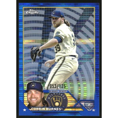 2023 Topps Chrome Blue Sonar Refractors #214 Corbin Burnes