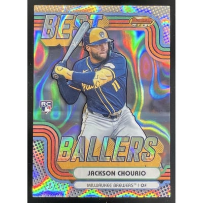 2024 Bowman's Best Best Ballers Lava #BB-21 Jackson Chourio RC Auto /50