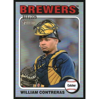 2024 Topps Heritage Chrome Silver Refractors #174 William Contreras HN/225