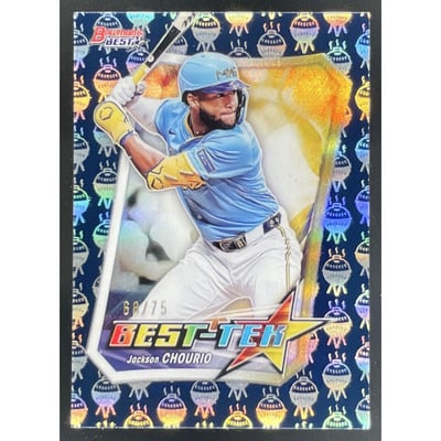 2025 Bowman Bowman's Best TEK Blue #BT-12 Jackson Chourio /75