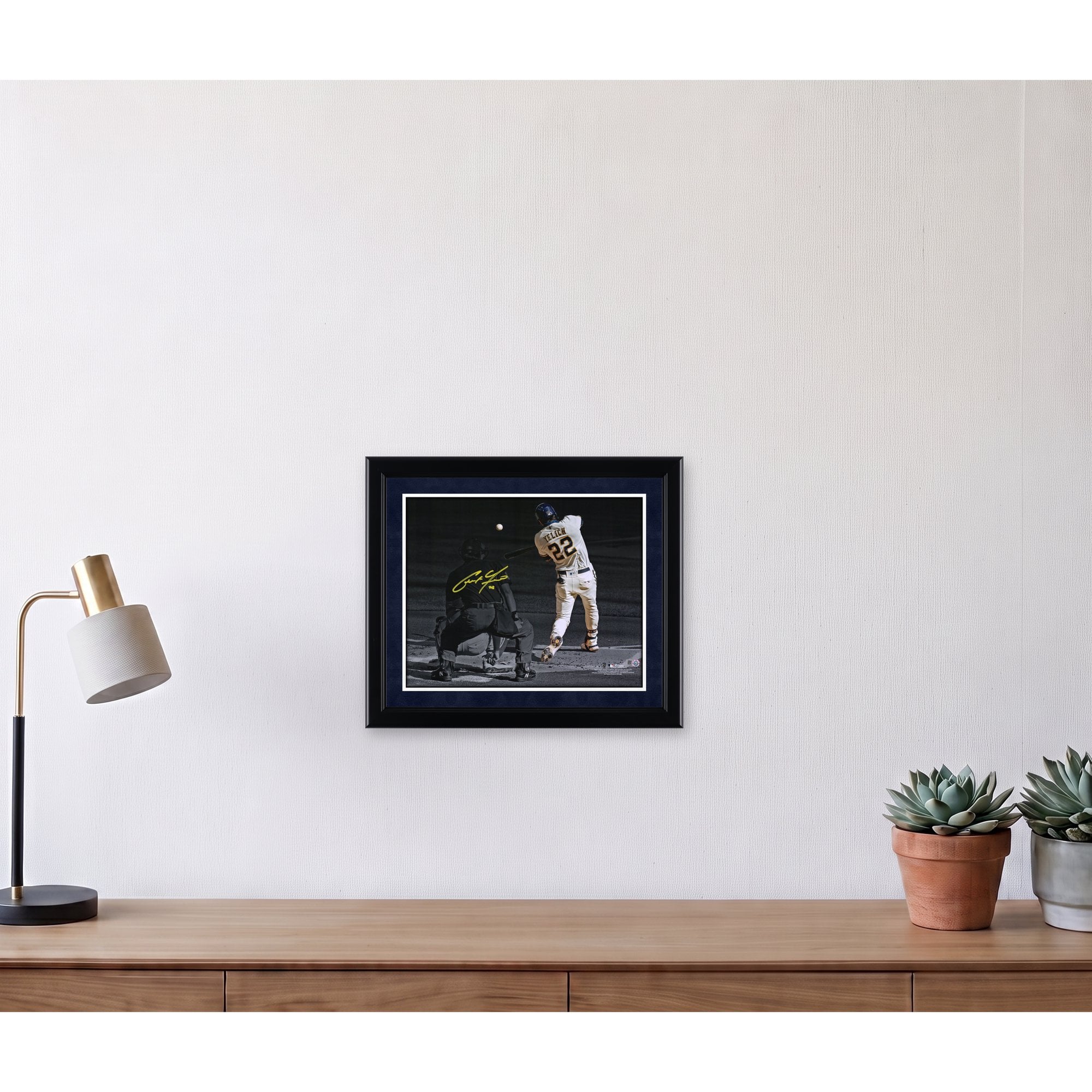 Photographie autographiée de Christian Yelich des Milwaukee Brewers