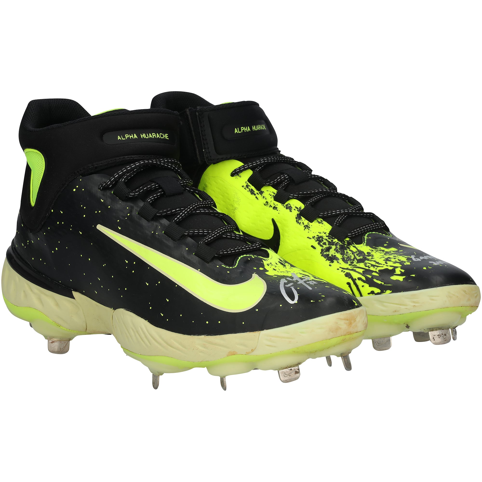 Christian Yelich Milwaukee Brewers Autographed Game-Used Black/Green Nike Cleats from the 2024 MLB All-Star Game with "Game Used 2024 ASG" Inscription