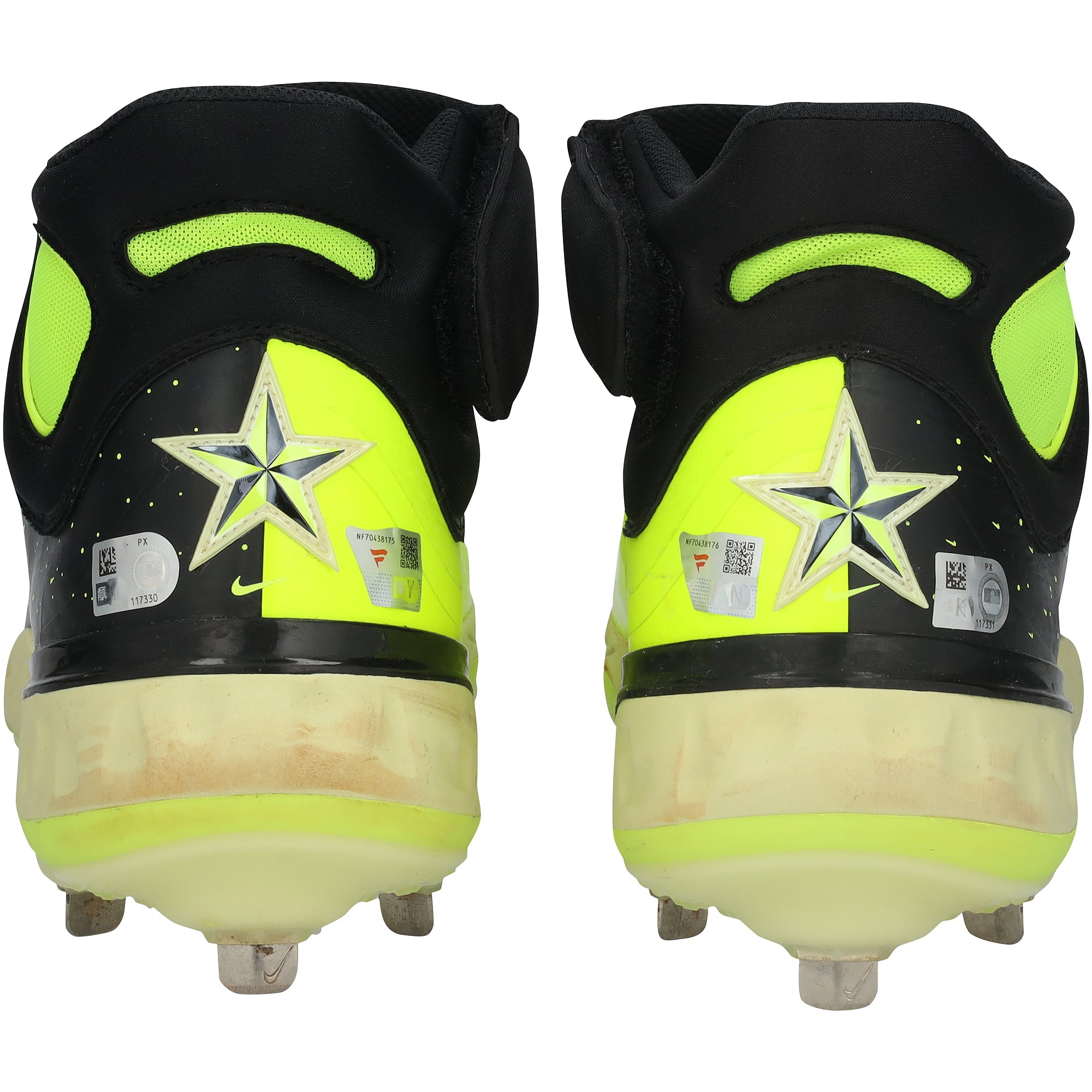 Christian Yelich Milwaukee Brewers Autographed Game-Used Black/Green Nike Cleats from the 2024 MLB All-Star Game with "Game Used 2024 ASG" Inscription