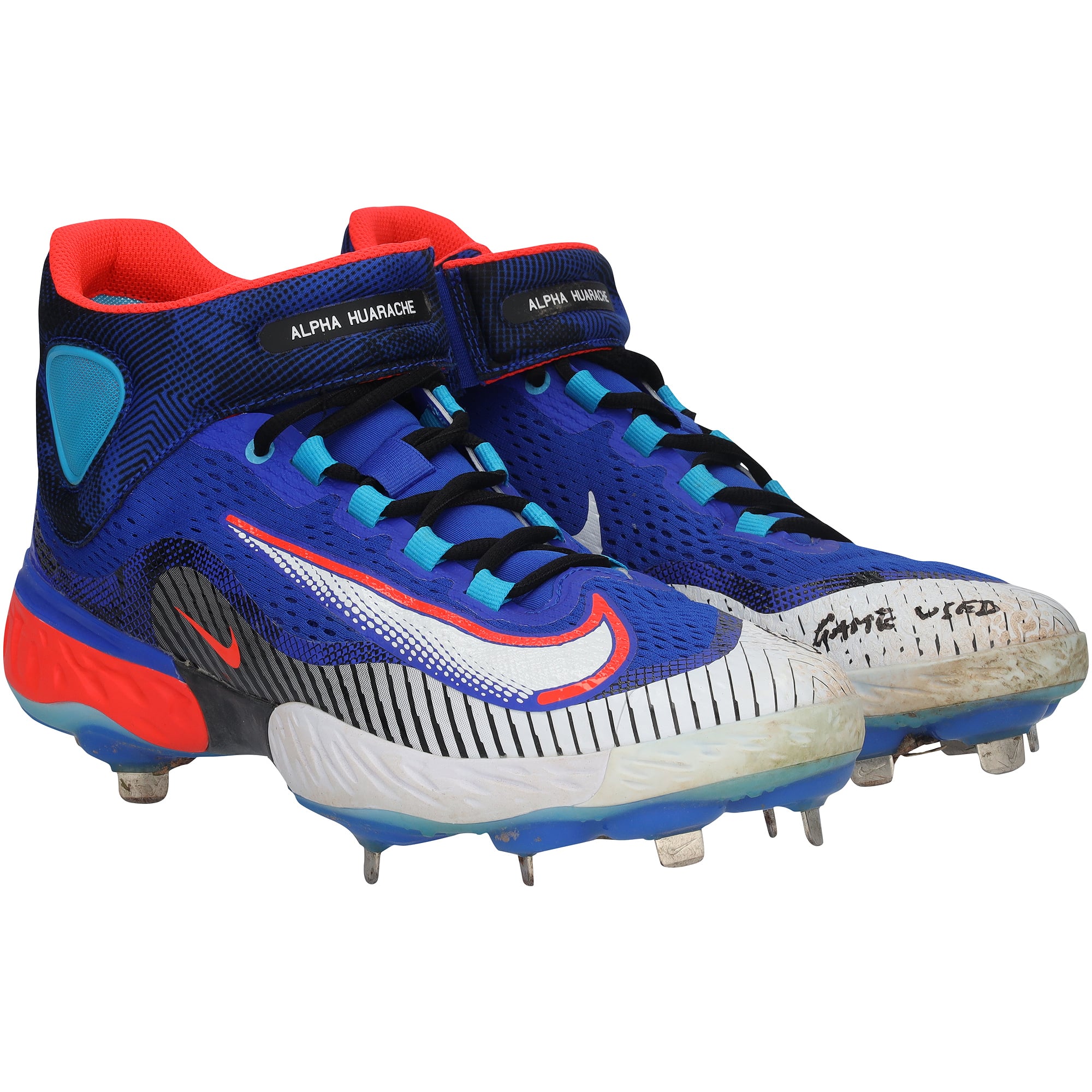 Christian Yelich Milwaukee Brewers Autographed Game-Used Blue Nike Cleats vs. Pittsburgh Pirates on June 18, 2023 with "Game Used" Inscription