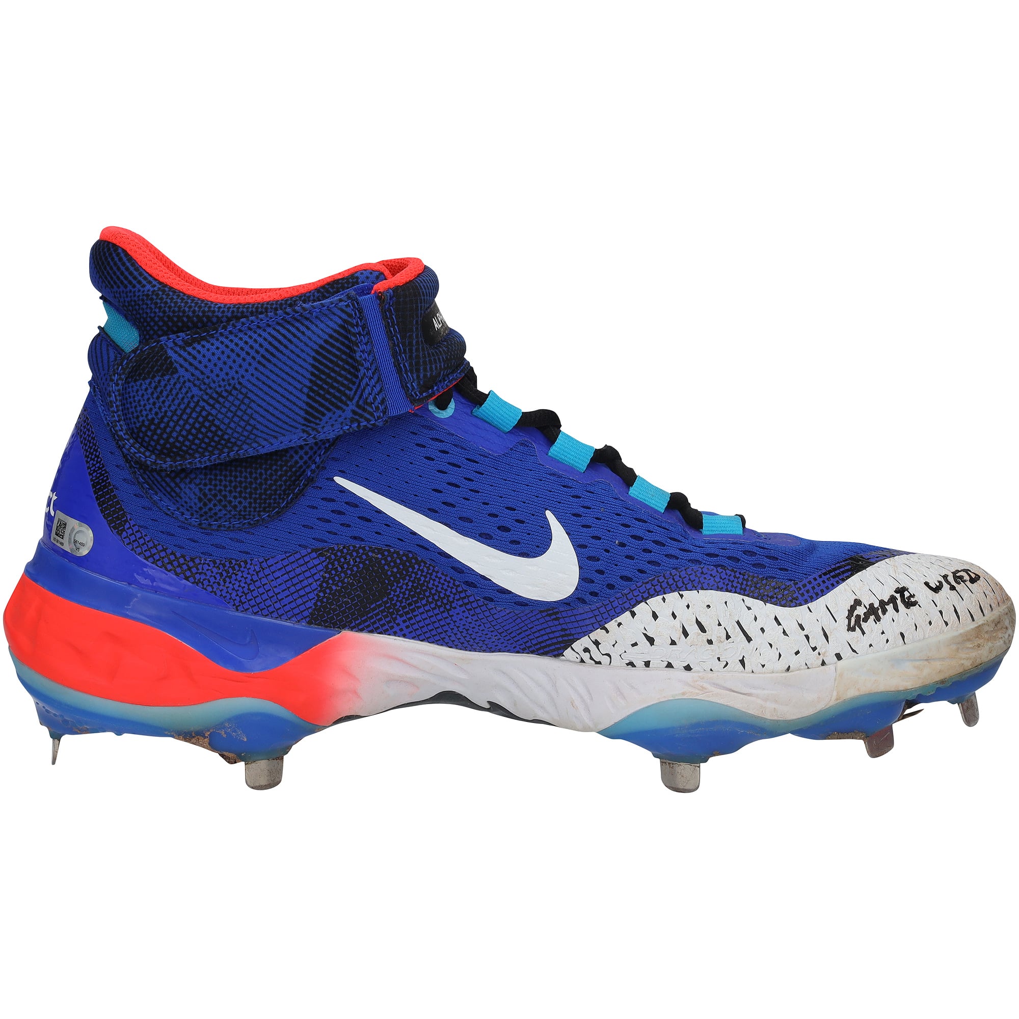 Christian Yelich Milwaukee Brewers Autographed Game-Used Blue Nike Cleats vs. Pittsburgh Pirates on June 18, 2023 with "Game Used" Inscription