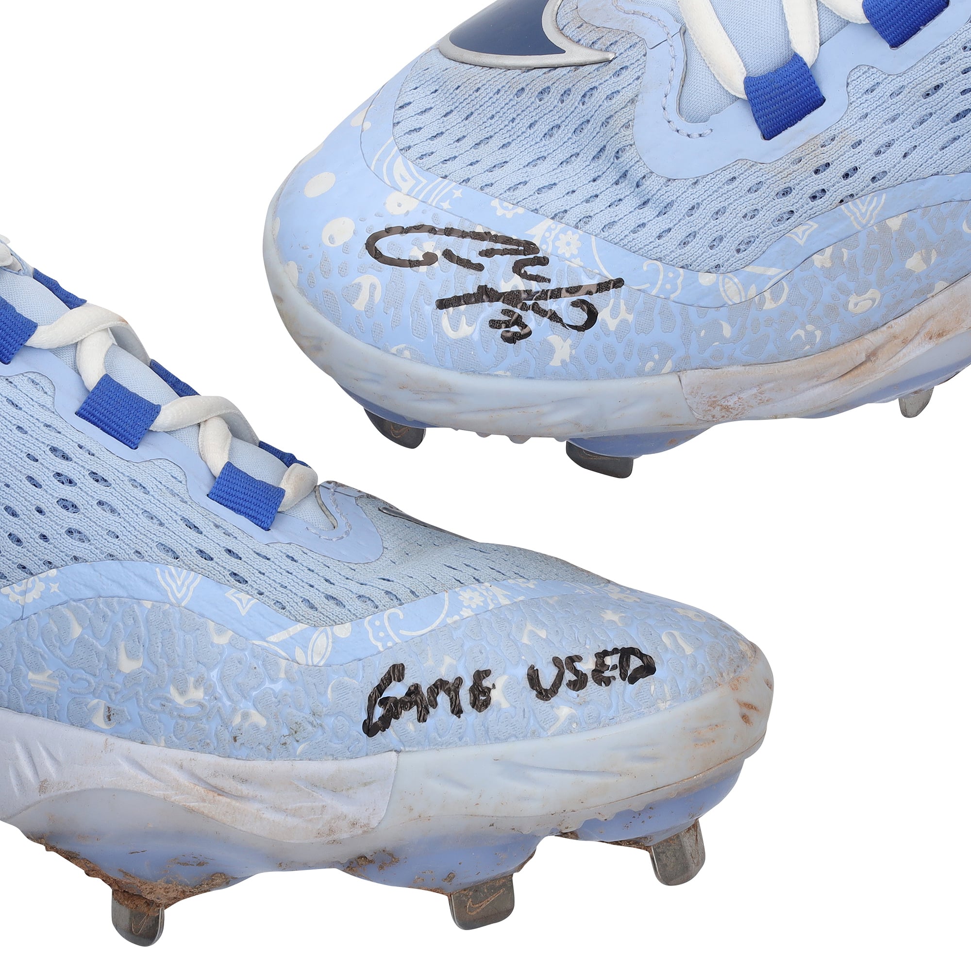 Christian Yelich Milwaukee Brewers Autographed Game-Used Blue Nike Cleats vs. St. Louis Cardinals on June 15, 2025 with "Game Used" Inscription