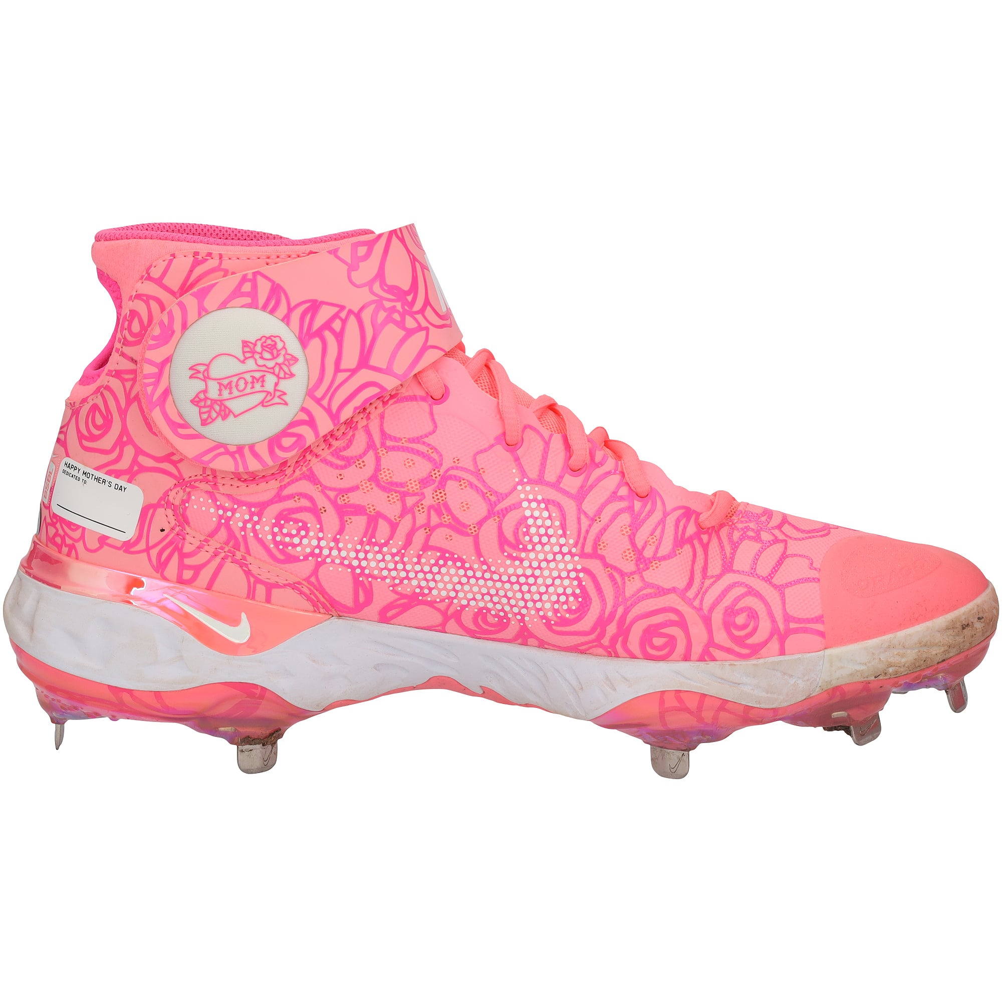Christian Yelich Milwaukee Brewers Autographed Game-Used Pink Nike Cleats vs. Atlanta Braves on May 8, 2022 with "Game Used" Inscription