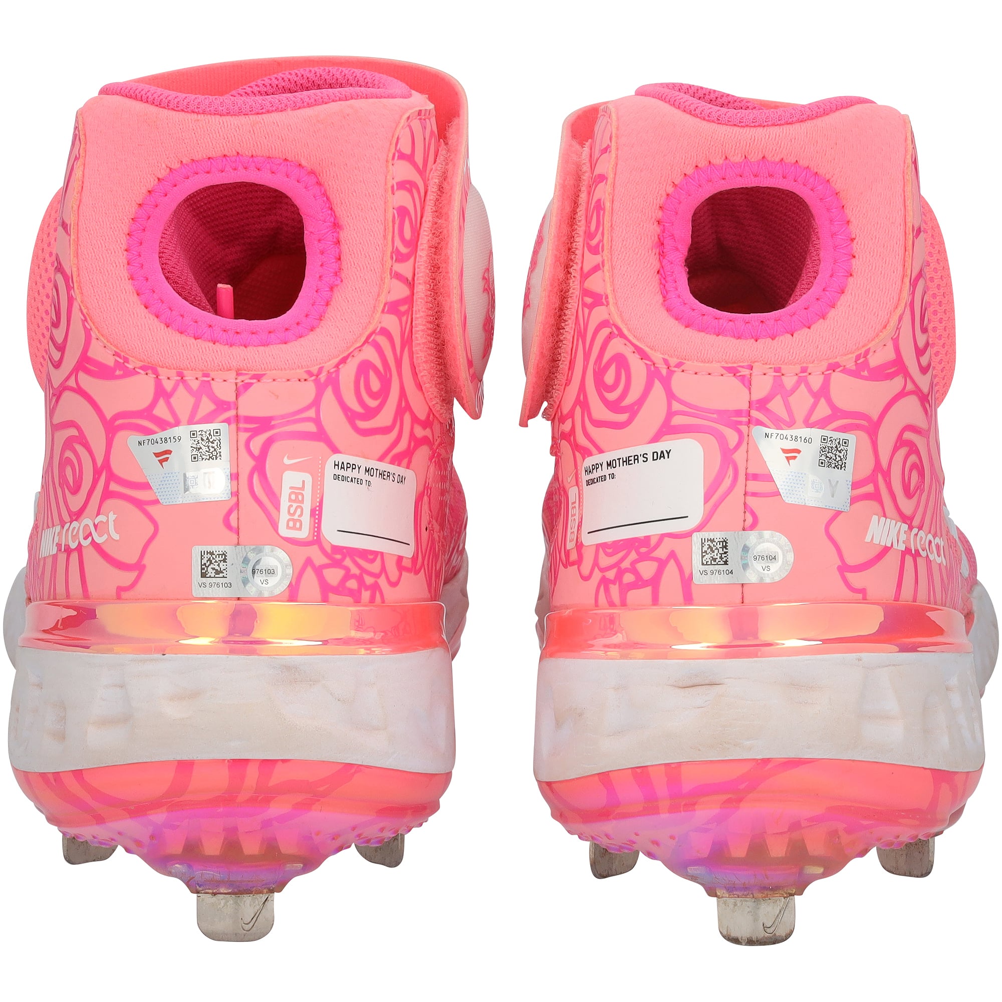 Christian Yelich Milwaukee Brewers Autographed Game-Used Pink Nike Cleats vs. Atlanta Braves on May 8, 2022 with "Game Used" Inscription