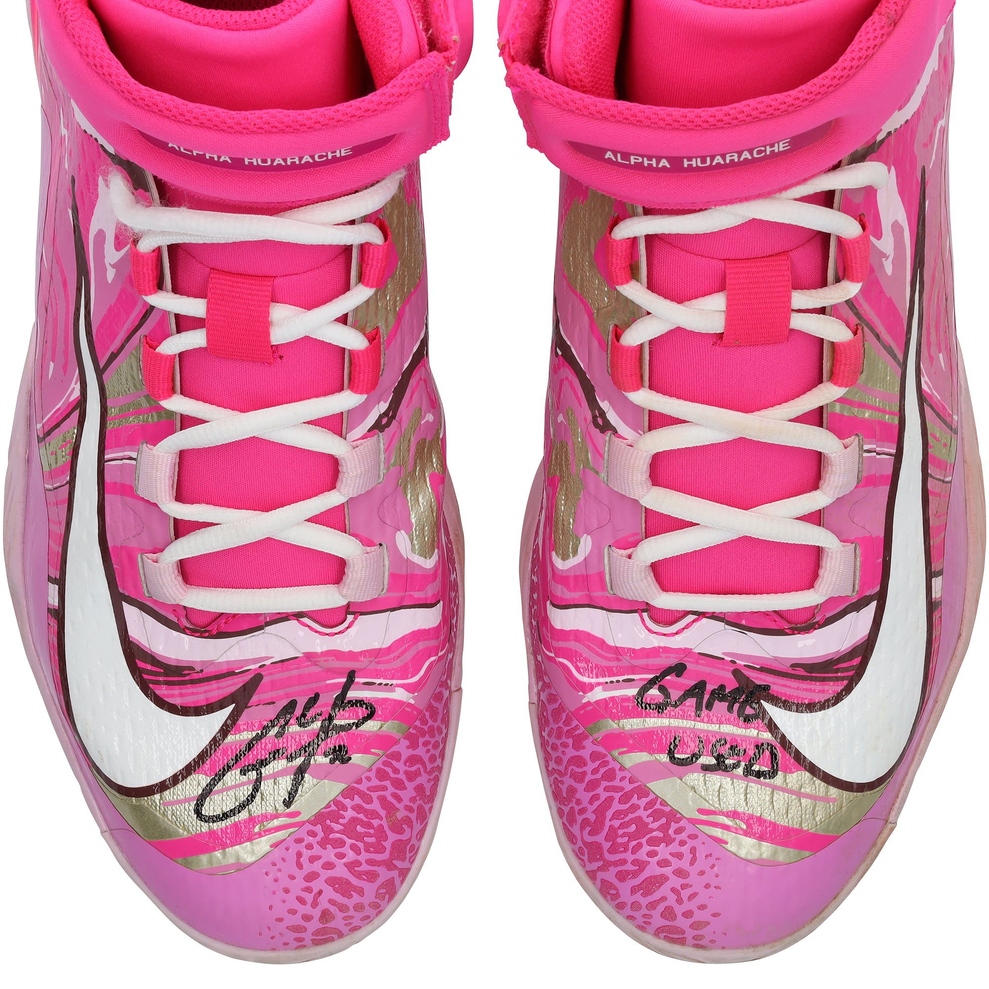 Christian Yelich Milwaukee Brewers Autographed Game-Used Pink Nike Cleats vs. St. Louis Cardinals on May 12, 2024 with "Game Used" Inscription