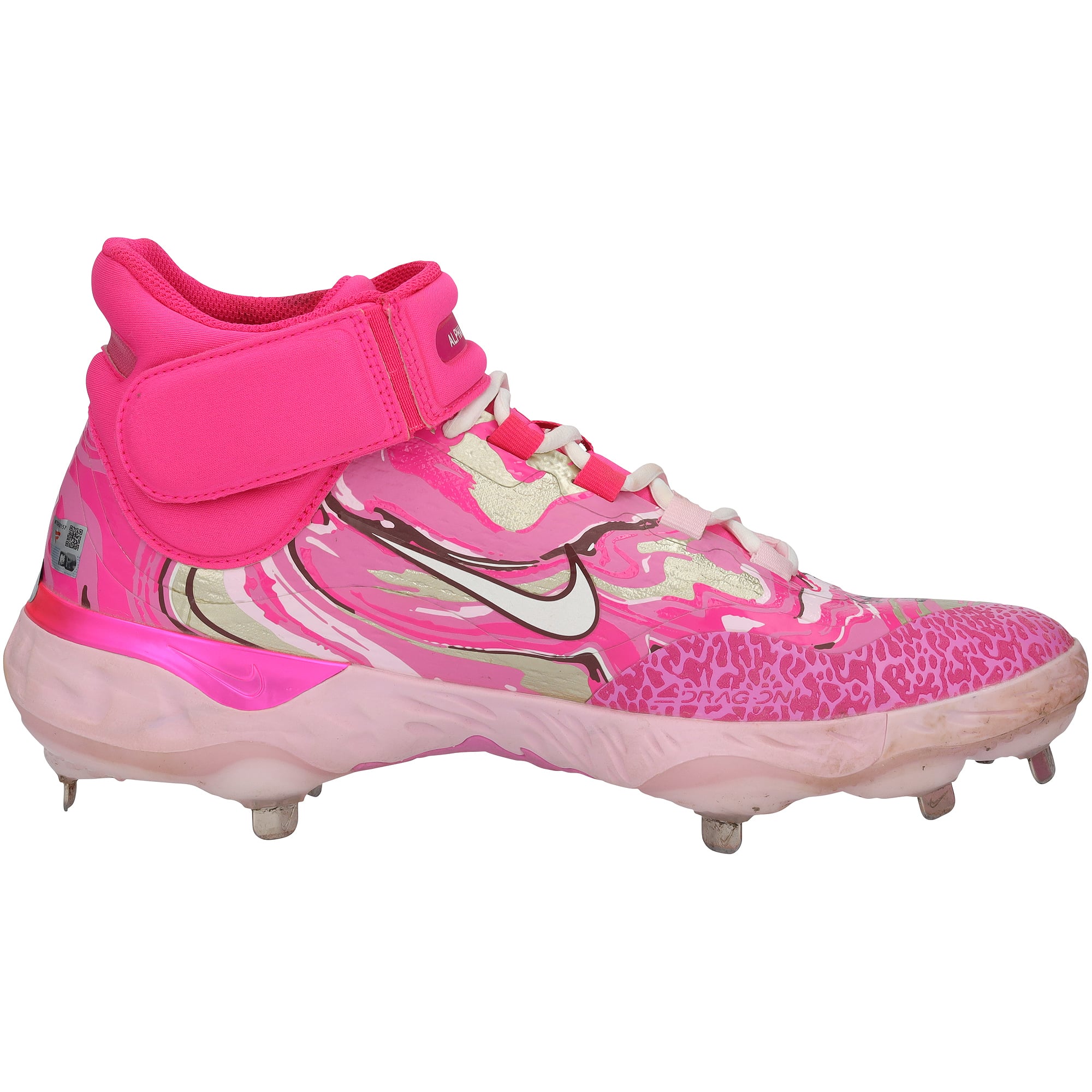 Christian Yelich Milwaukee Brewers Autographed Game-Used Pink Nike Cleats vs. St. Louis Cardinals on May 12, 2024 with "Game Used" Inscription