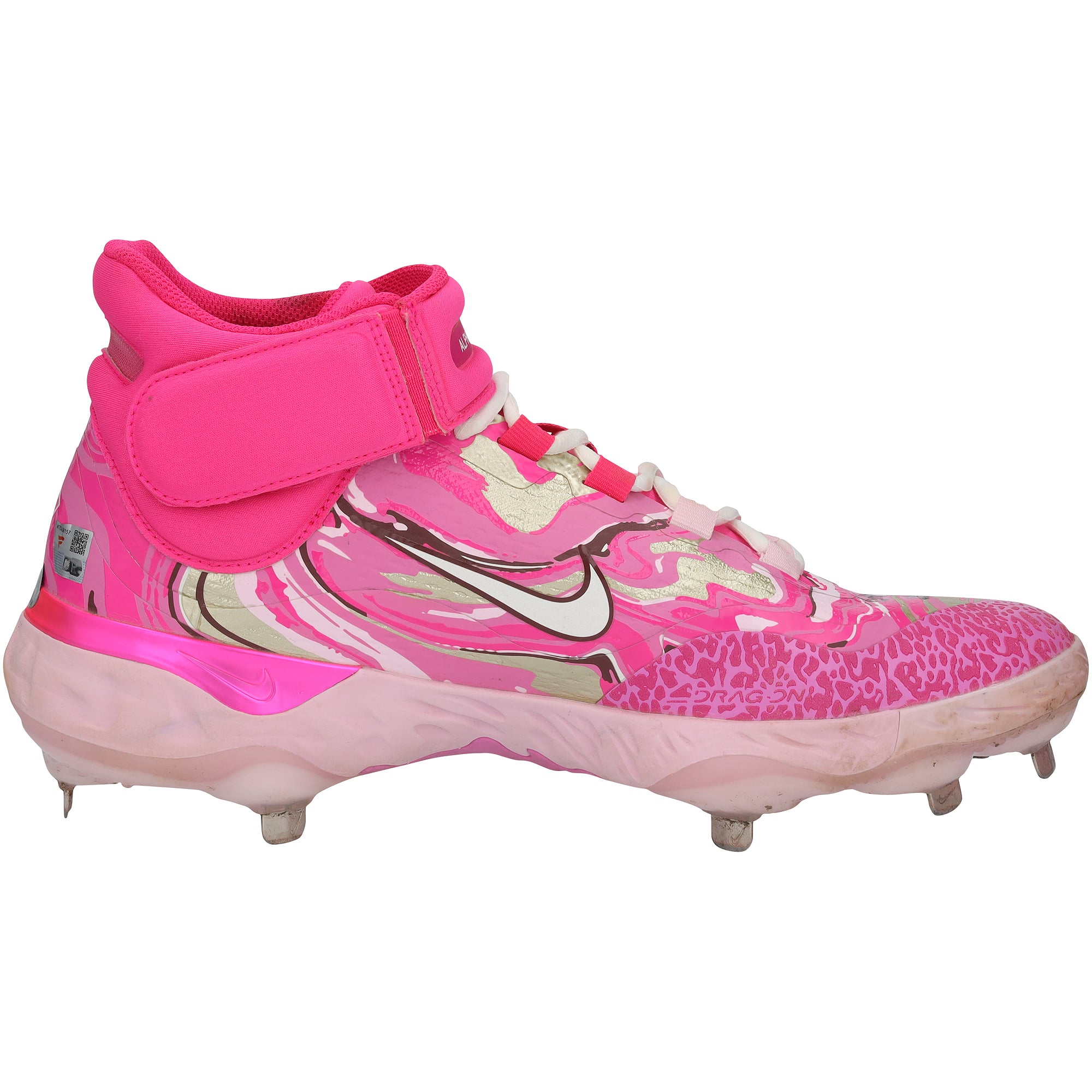Christian Yelich Milwaukee Brewers Autographed Game-Used Pink Nike Cleats vs. St. Louis Cardinals on May 12, 2024 with "Game Used" Inscription