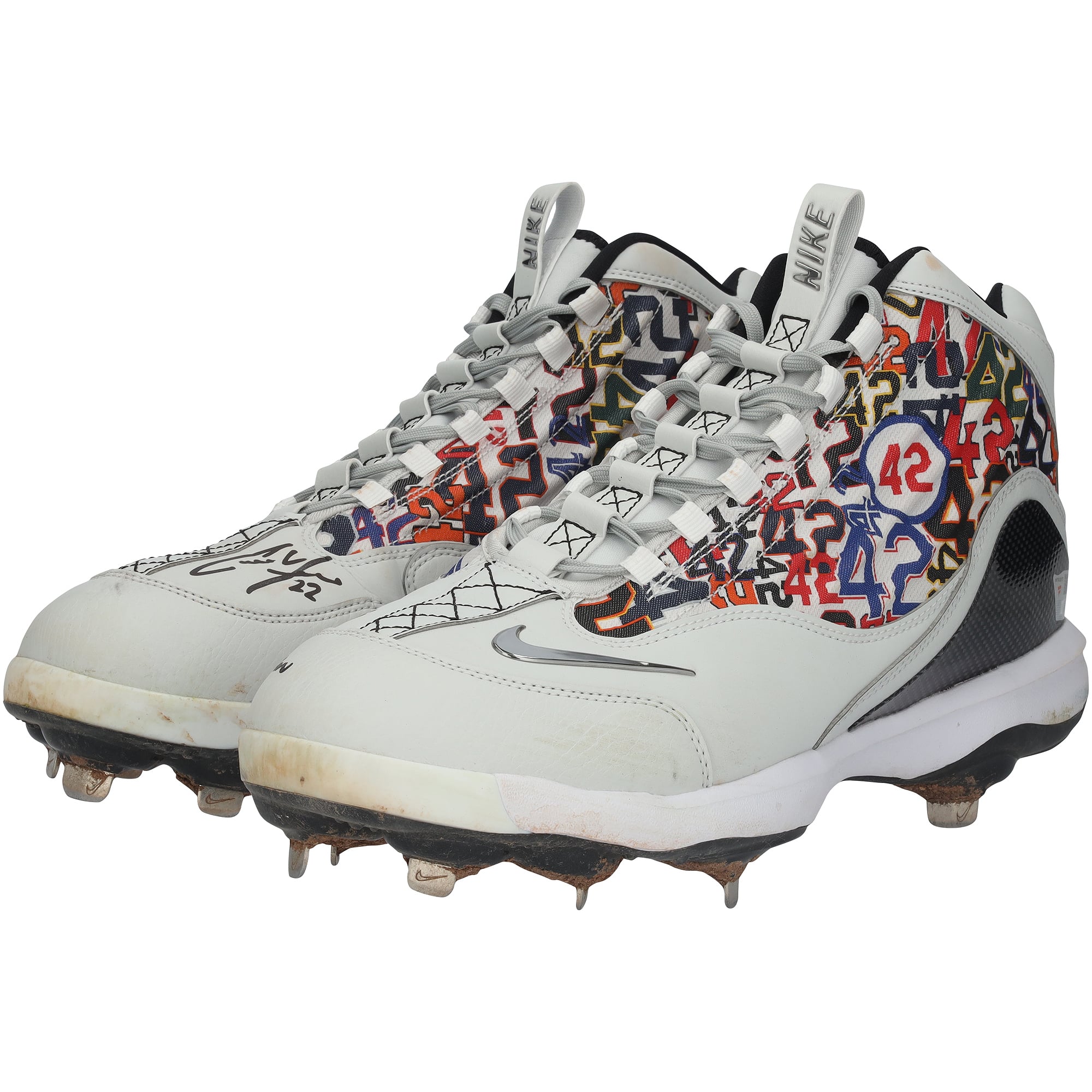 Christian Yelich Milwaukee Brewers Autographed Game-Used White Nike Cleats vs. Detroit Tigers on April 15, 2025 with Multiple Inscriptions