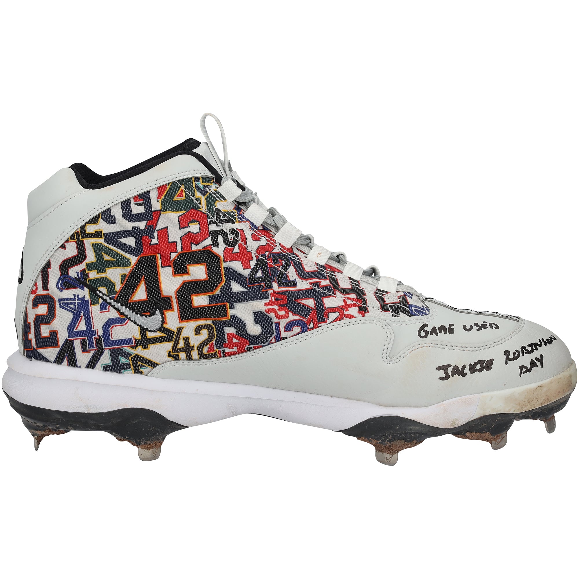 Christian Yelich Milwaukee Brewers Autographed Game-Used White Nike Cleats vs. Detroit Tigers on April 15, 2025 with Multiple Inscriptions