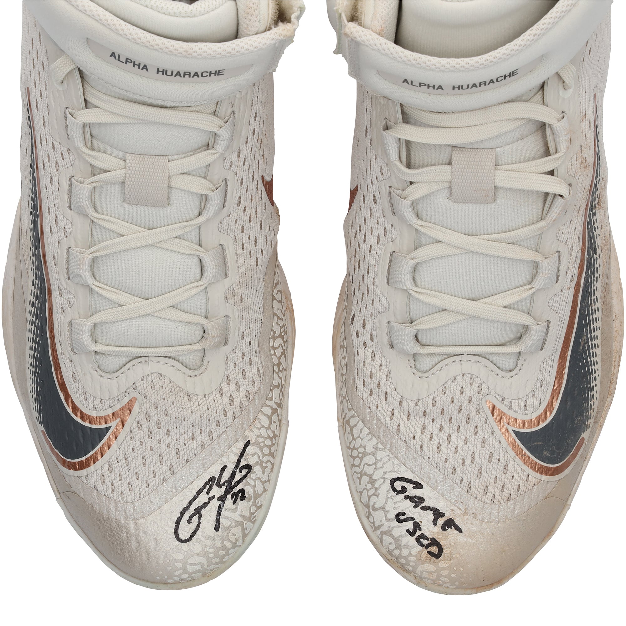 Christian Yelich Milwaukee Brewers Autographed Game-Used White Nike Cleats vs. San Diego Padres on April 15, 2023 with "Game Used" Inscription