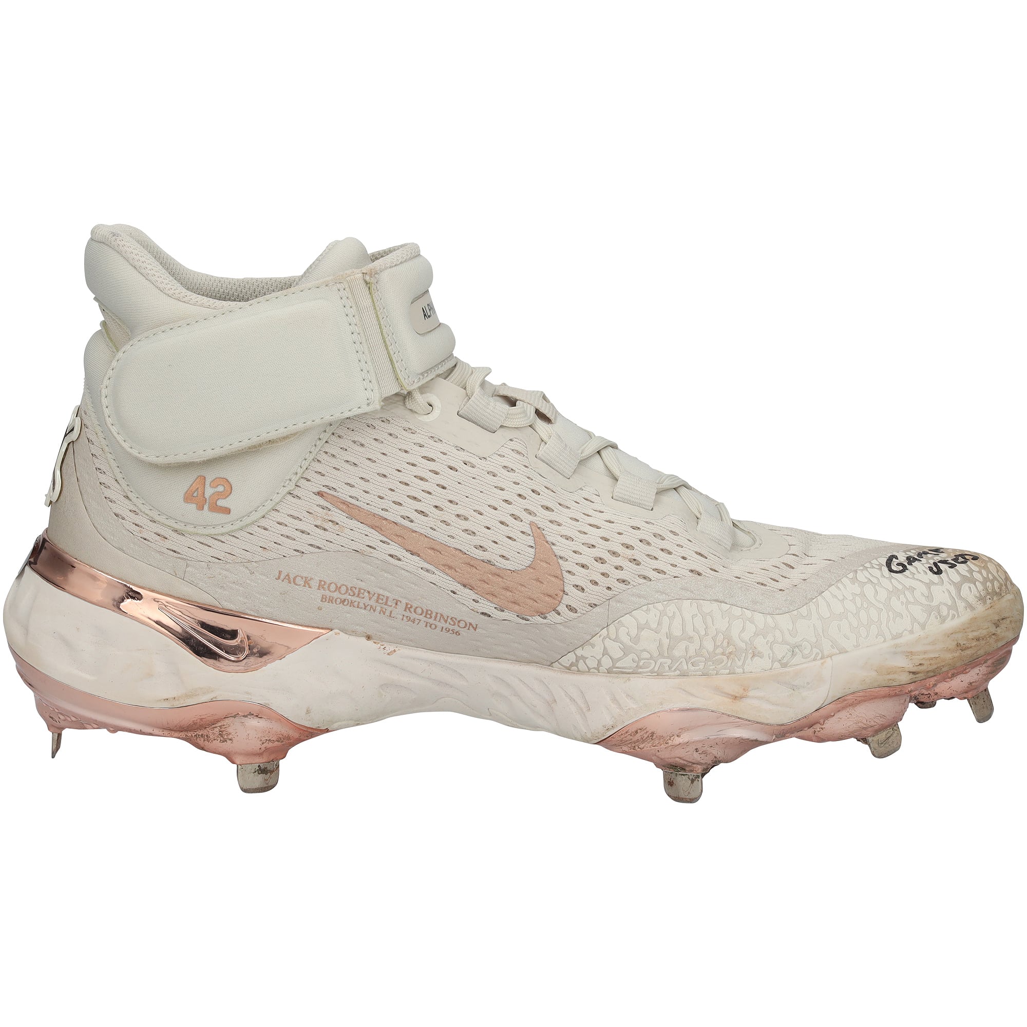 Christian Yelich Milwaukee Brewers Autographed Game-Used White Nike Cleats vs. San Diego Padres on April 15, 2023 with "Game Used" Inscription